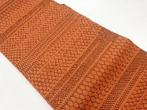 幾何学模様織出し夏用名古屋帯